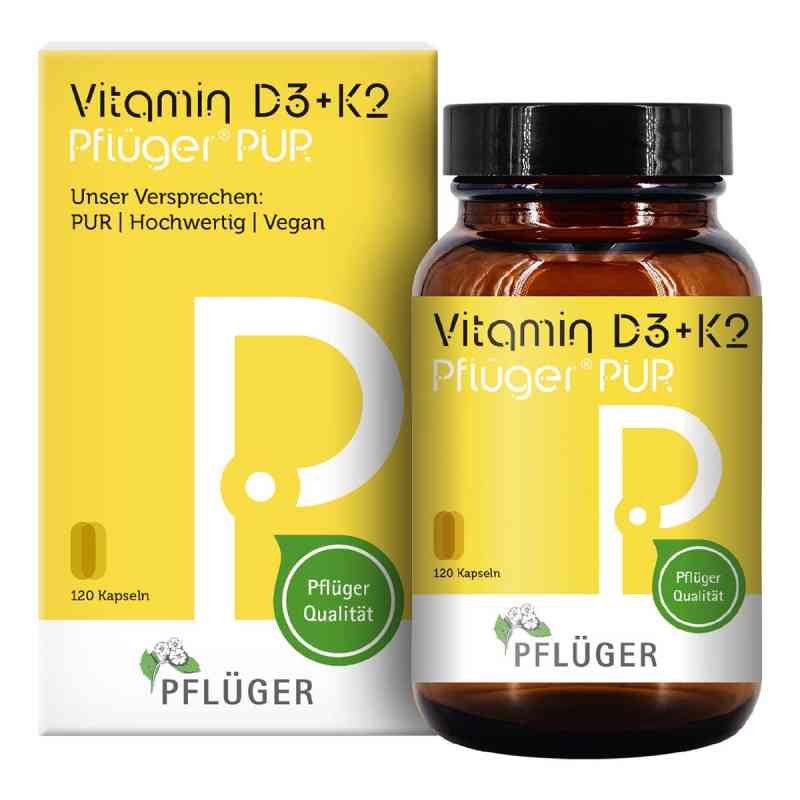Vitamin D3+K2 Pflüger PUR 1.000 I.E./75 mg Kapseln 120 stk von Homöopathisches Laboratorium Alexander Pflüger Gmb PZN 19160841