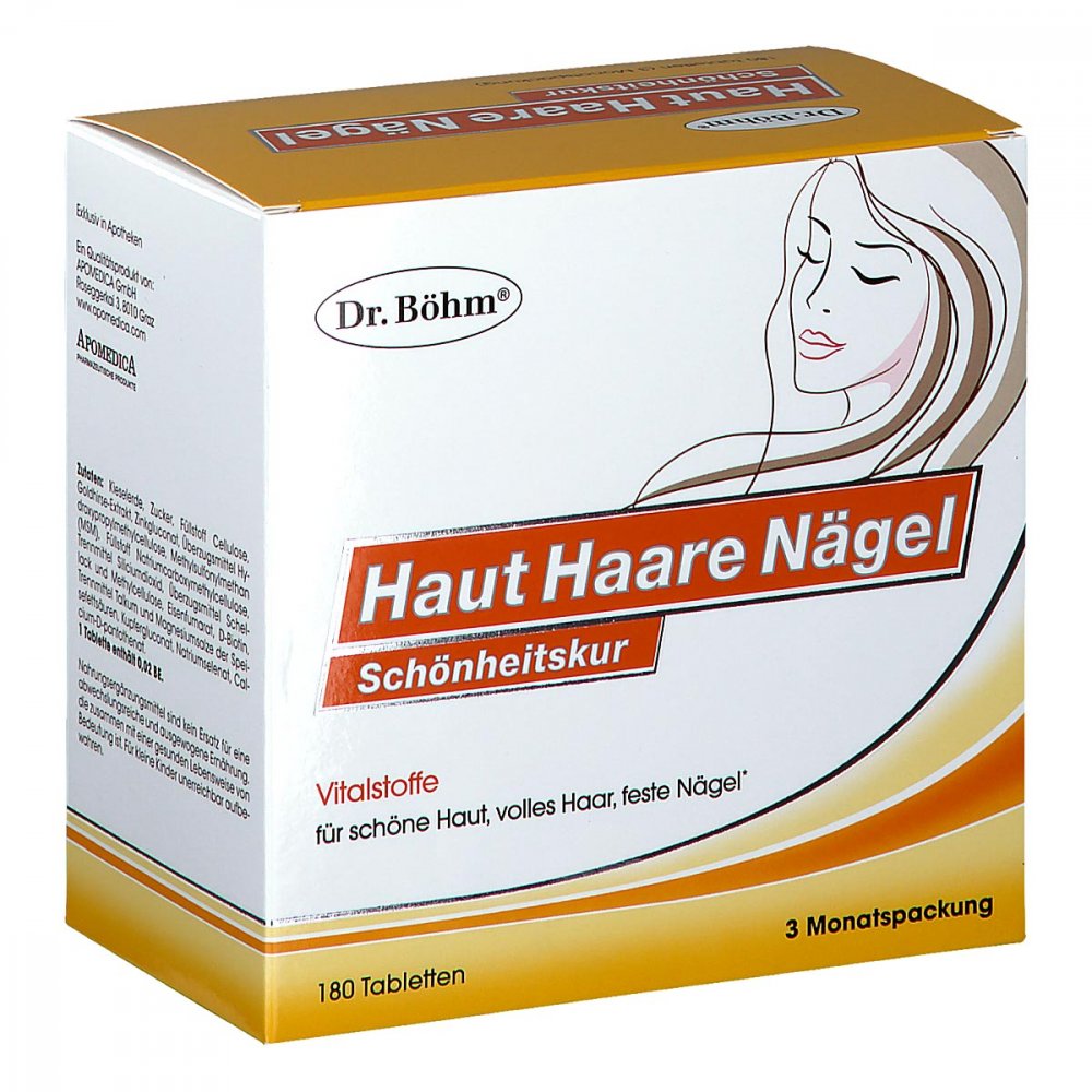 Dr. Böhm Haut Haare Nägel Schönheitskur, Tabletten 180 stk