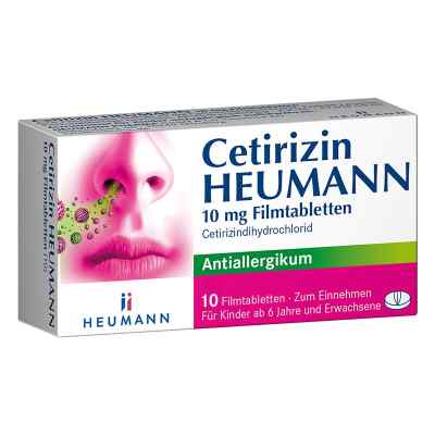 Cetirizin Heumann 10 mg Filmtabletten 10 stk von HEUMANN PHARMA GmbH & Co. Generica KG PZN 16363414