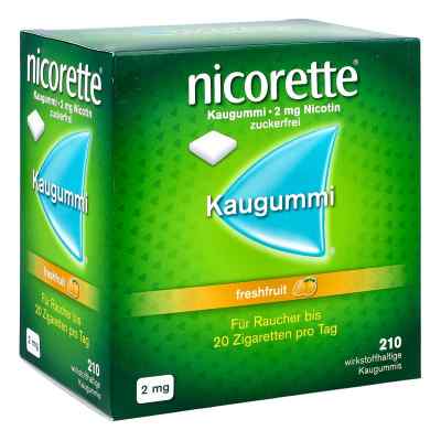 Nicorette 2mg Nikotinkaugummi freshfruit zur Rauchentwöhnung 210 stk von Johnson & Johnson GmbH (OTC) PZN 17594104