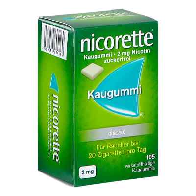 Nicorette Kaugummi classic 2 mg zuckerfrei zur Raucherentwöhnung 105 stk von JOHNSON & JOHNSON GMBH                        PZN 08201400