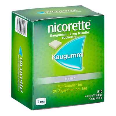 Nicorette Kaugummi classic 2 mg zuckerfrei zur Raucherentwöhnung 210 stk von JOHNSON & JOHNSON GMBH                        PZN 08201399