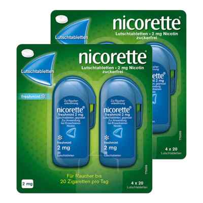Nicorette Lutschtablette freshmint 2 mg Nikotin 2 x 80  stk von Johnson & Johnson GmbH (OTC) PZN 08101508